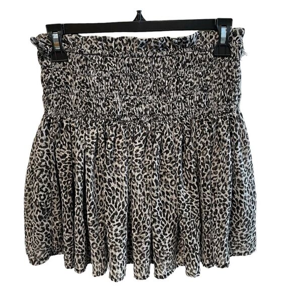 Ee:some Leopard Print Ruffles Mini Skort Skirt Black White Size Small - Picture 1 of 5